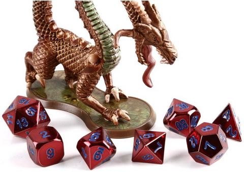 Forged Gaming Heroes Red Polished Metal Dice Set