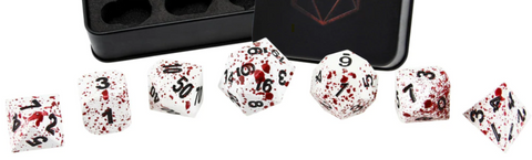 Forged Gaming Winters Blood White & Blood Spatter Dnd dice set