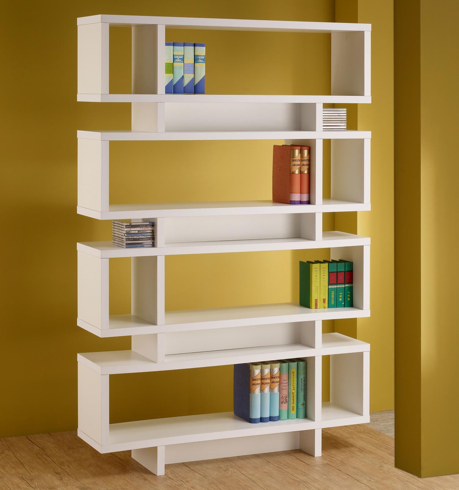 Reid 4-Tier Open Back Bookcase - White