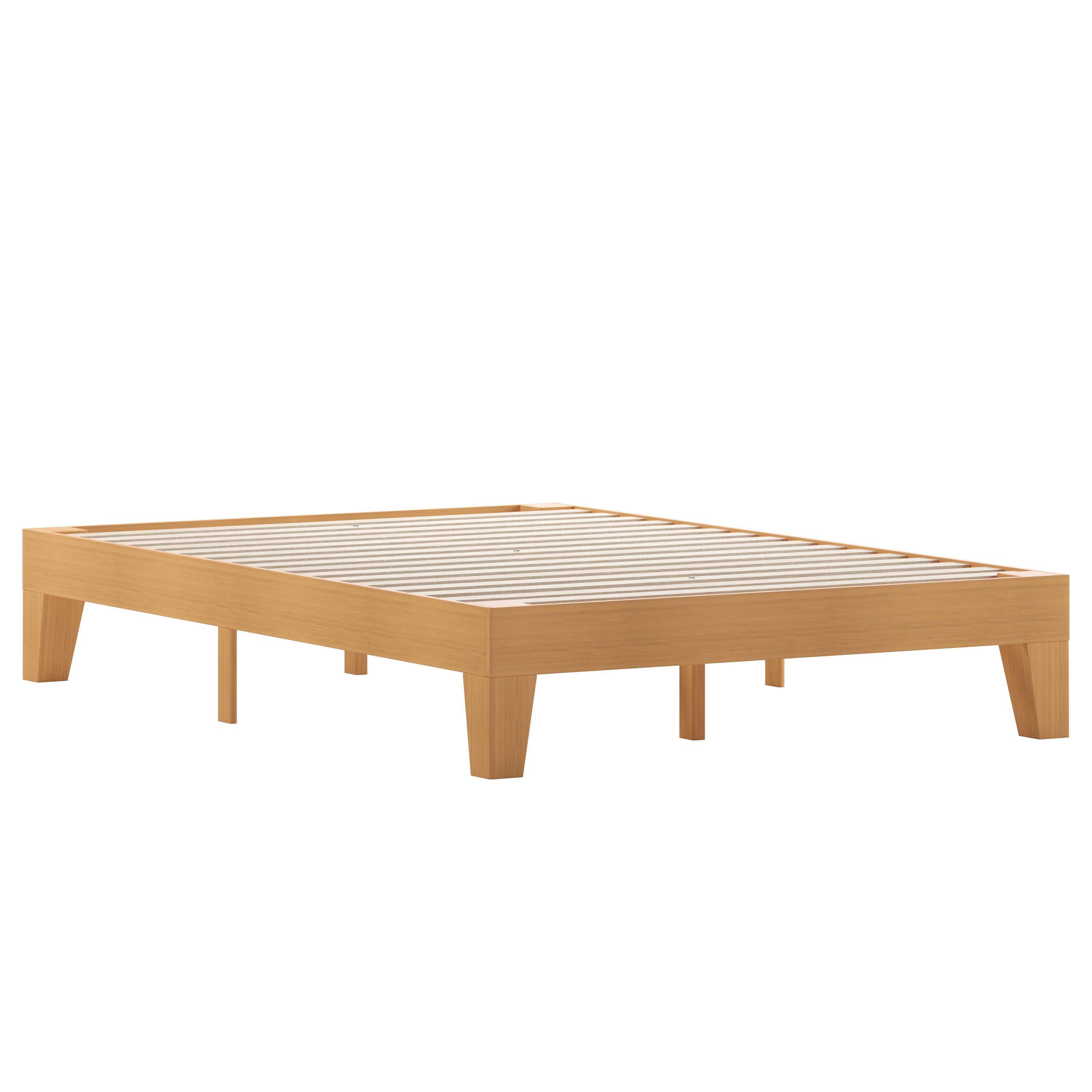 Evelyn Platform Bed with Wooden Support Slats - Full, Natural Pine