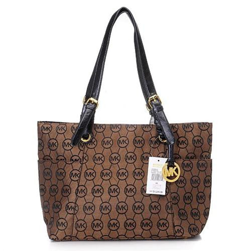 Michael Kors Jet Set Monogram Signature Large Brown Totes Outlet – Michael Kors STORE and CO.