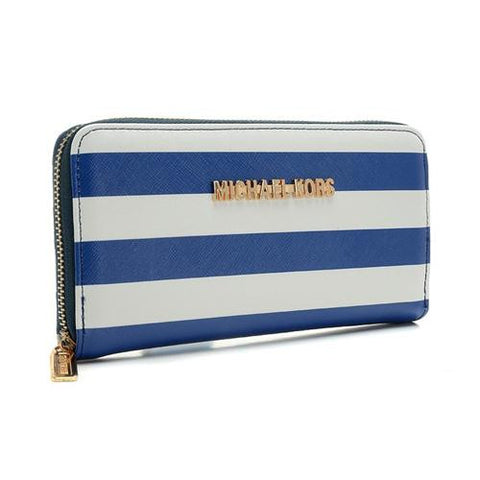 michael kors blue and white wallet