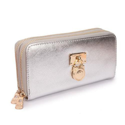 michael kors hamilton wallet silver