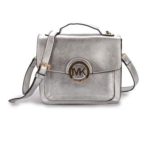 michael kors silver crossbody bag