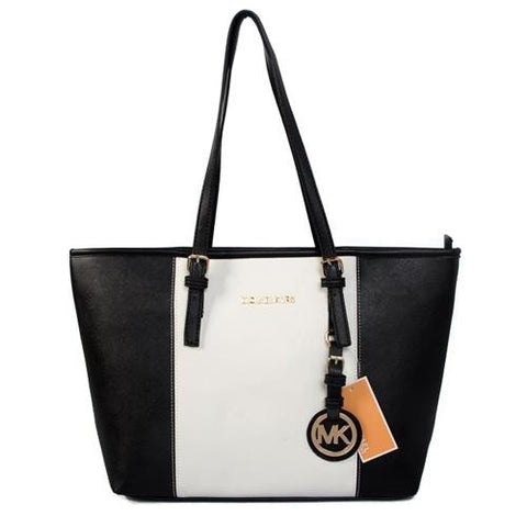 michael kors black and white tote