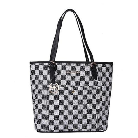 black and white checkered michael kors purse
