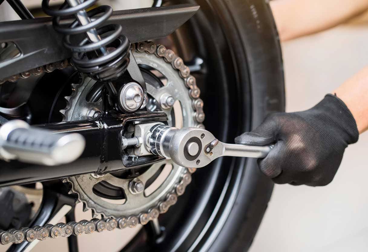 reinstalling the motorcycle wheel