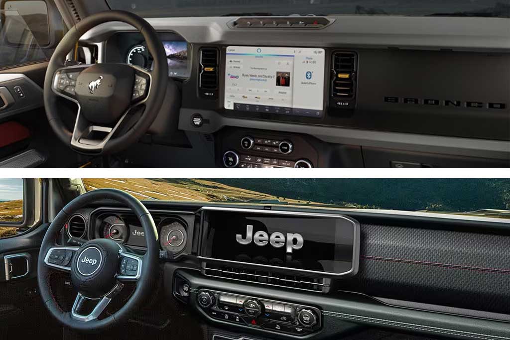 2024 jeep vs bronco interior