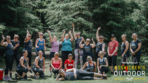 Group 1 at the first annual Asskicker's Outdoor Obstacle Challenge in Coldwater, Ontario. June 2022.