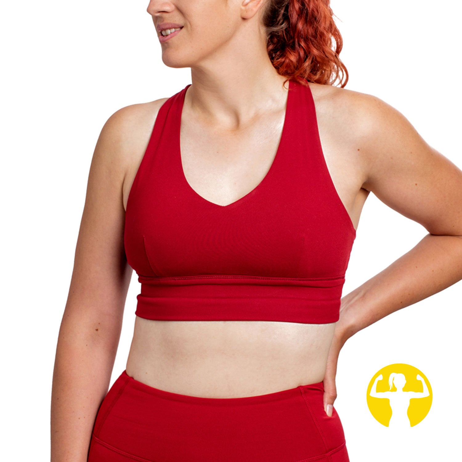 WOMEN'S ACCELERATE BRA, Brisket Red, Sports Bras