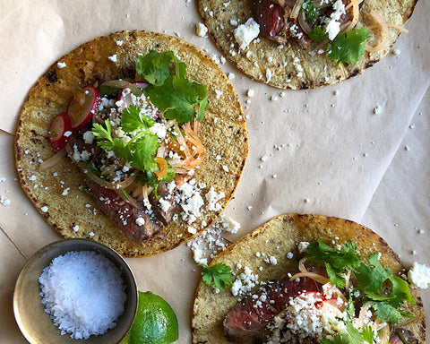 Pickled Jalapeno Steak Tacos w/ Marinated Onion & Radish Slaw | VT ...