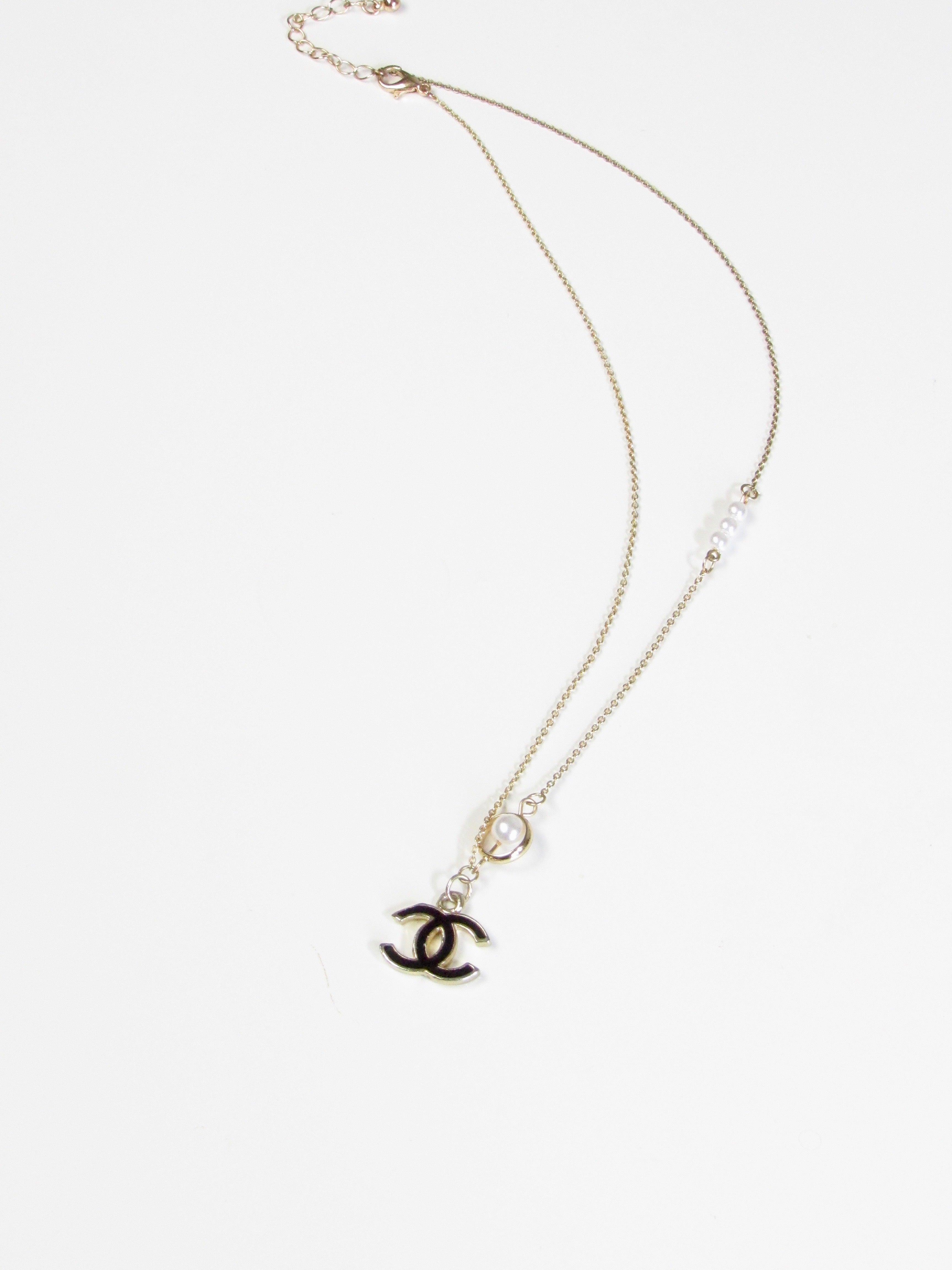 Dainty Chanel Charm Necklace  Gold  Altard State