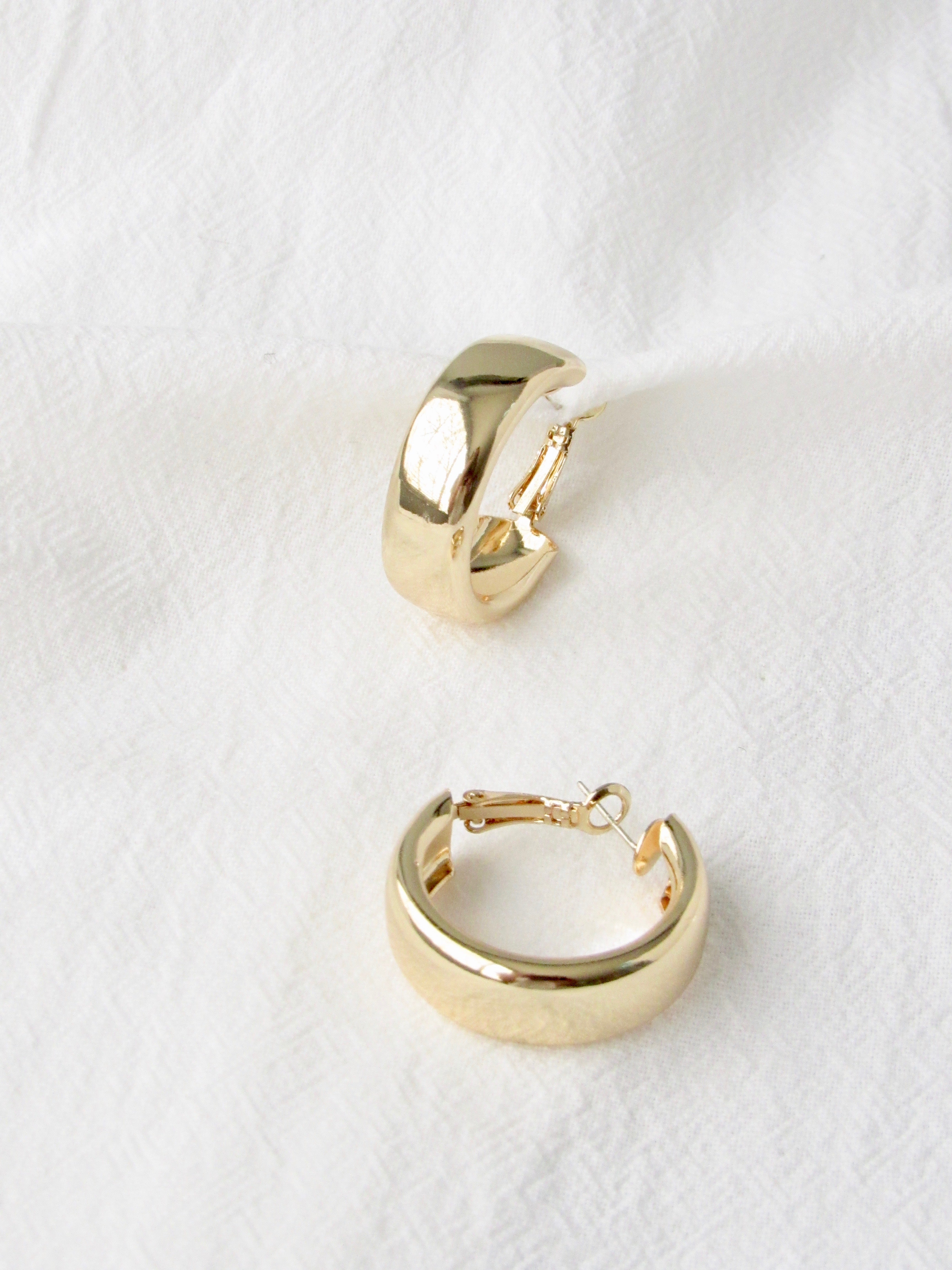 Minimalist Gold Wide Hoop Earrings
