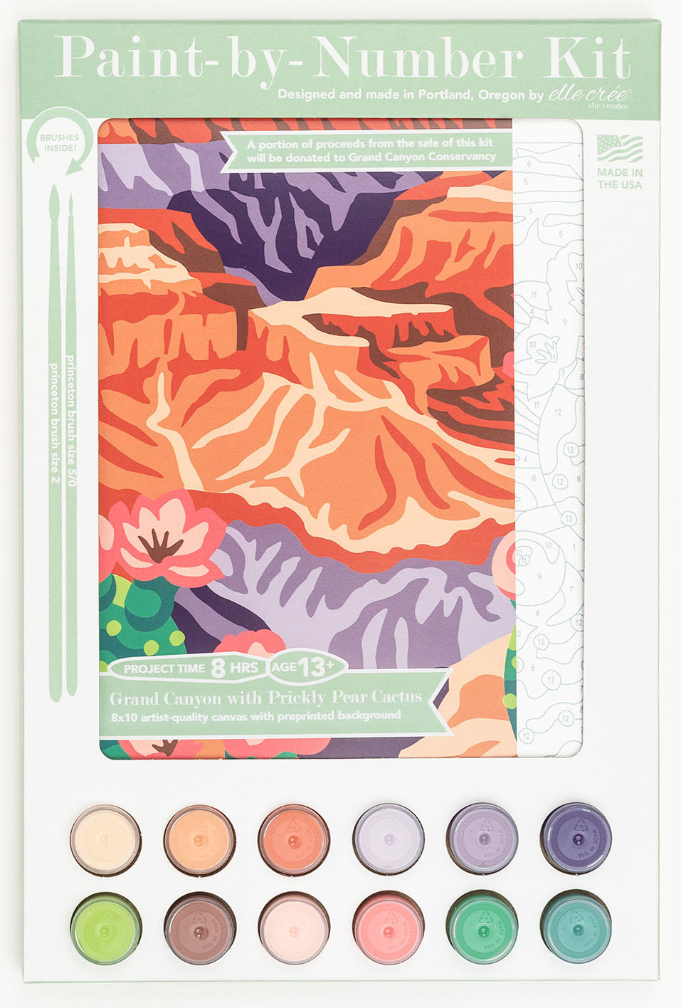 Grand Canyon Conservancy  Grand Canyon 8x10 Paint by Number Kit