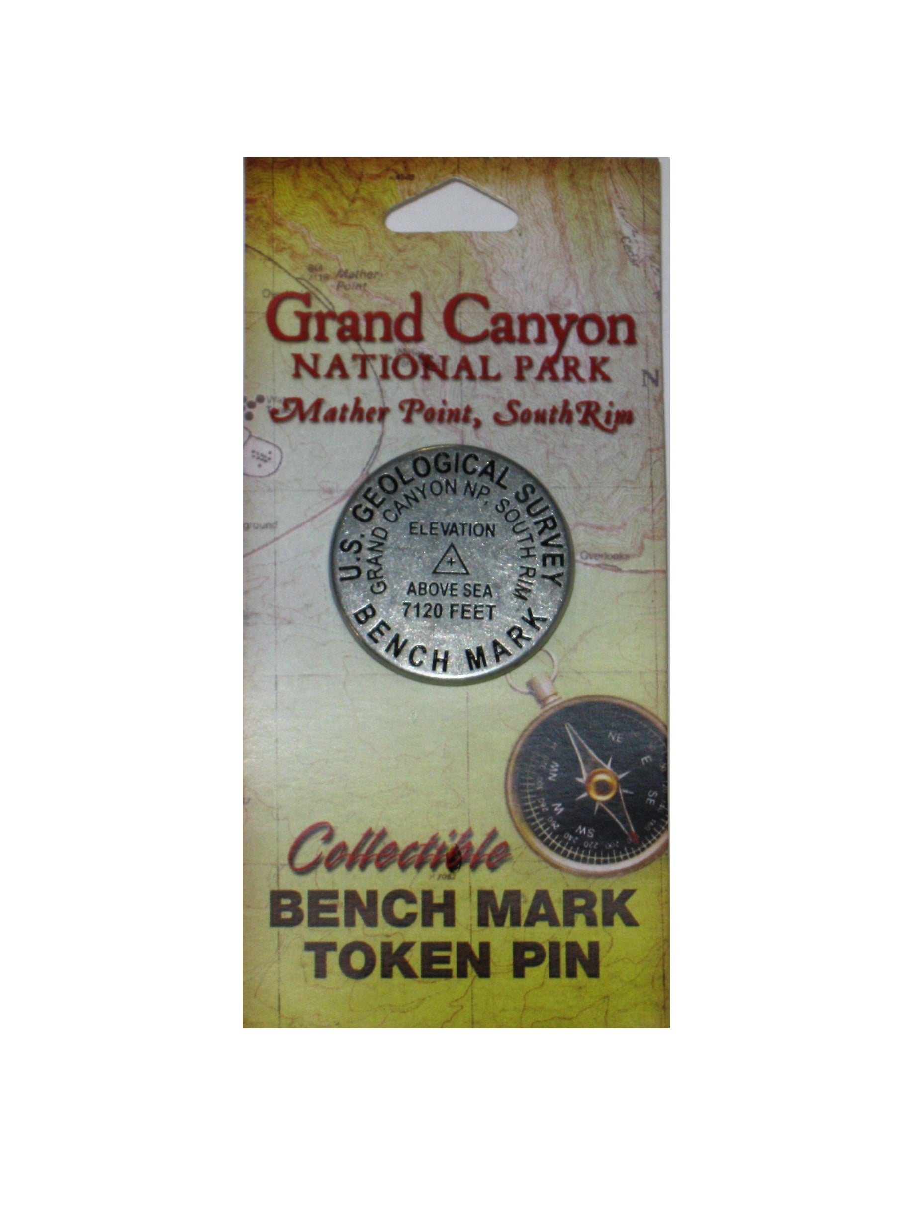 Bench Mark Token Pin: Mather Point, South Rim Grand Canyon