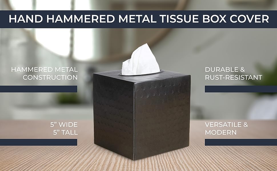 Hand Hammered Metal Tissue Box Cover Selling Points