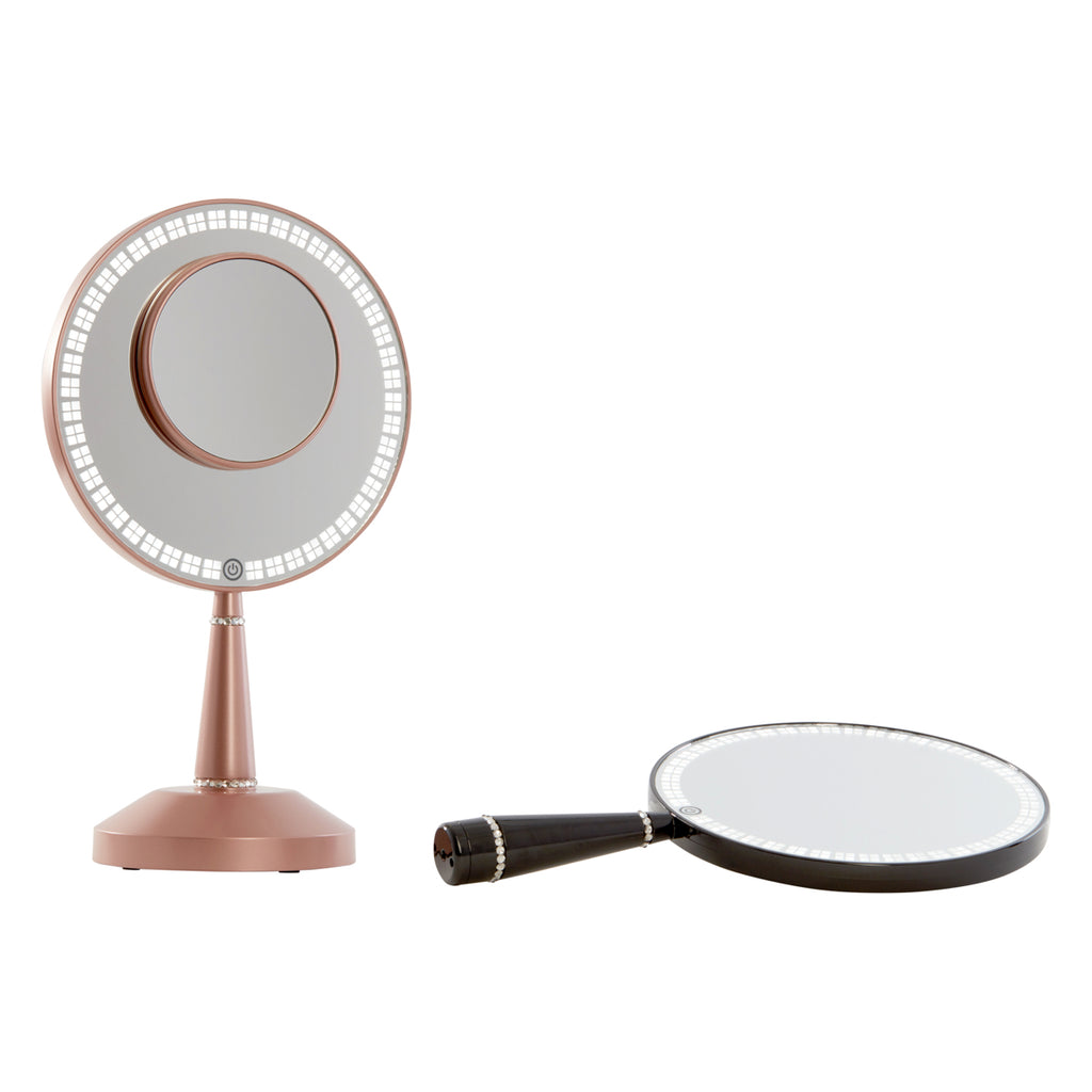 lighted hand mirror