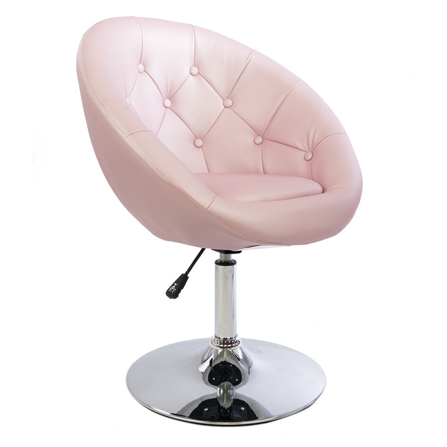 pink tufted vanity chair