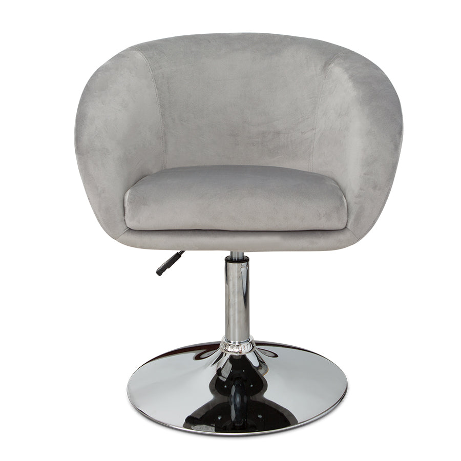 white fuzzy saucer chair