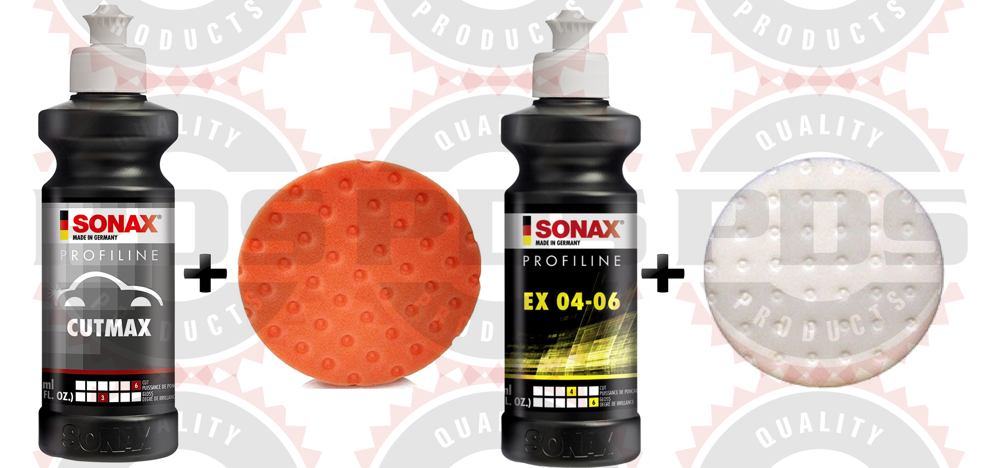 Sonax Cutmax 250ml & Ex 04-06 250ml + Pads Kit - Premium ...