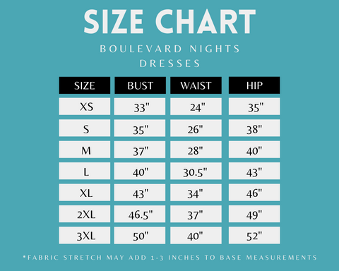 Viva Las Vegas Size Chart