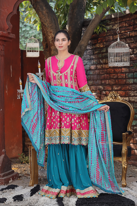 Multicolored Faux Georgette Embroidered Indo Western IWBS02205998RTW