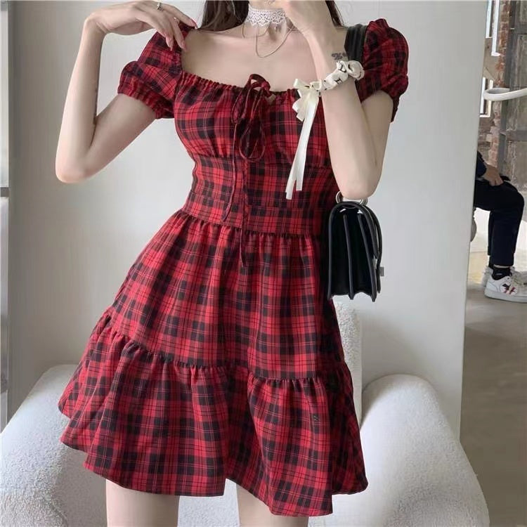 Grunge Style Plaid Shirt Dress – Buddhatrends