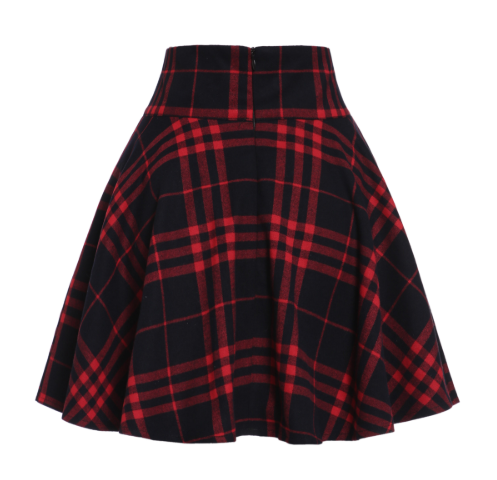 what goes with red plaid skirt