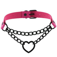 'Invocation' Heart faux leather choker (16 colours)