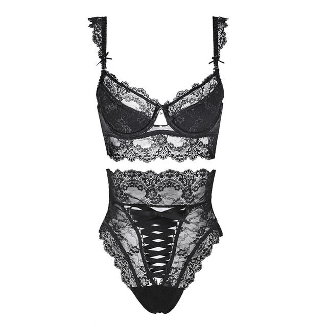 Grave' Black Alt 3 Piece Lingerie Set