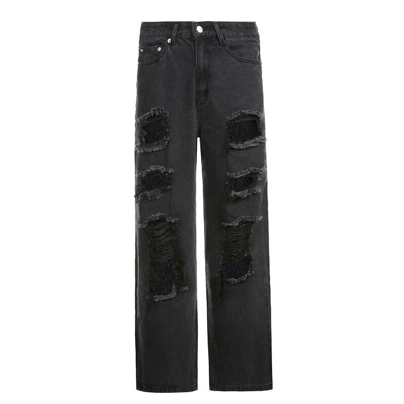 'Ruins' Ripped Denim Pants at $42.99 USD l Rags n Rituals