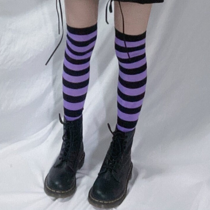 'Emo Kid' Black striped knee high socks (3 Colors) at $9.99 USD l Rags ...