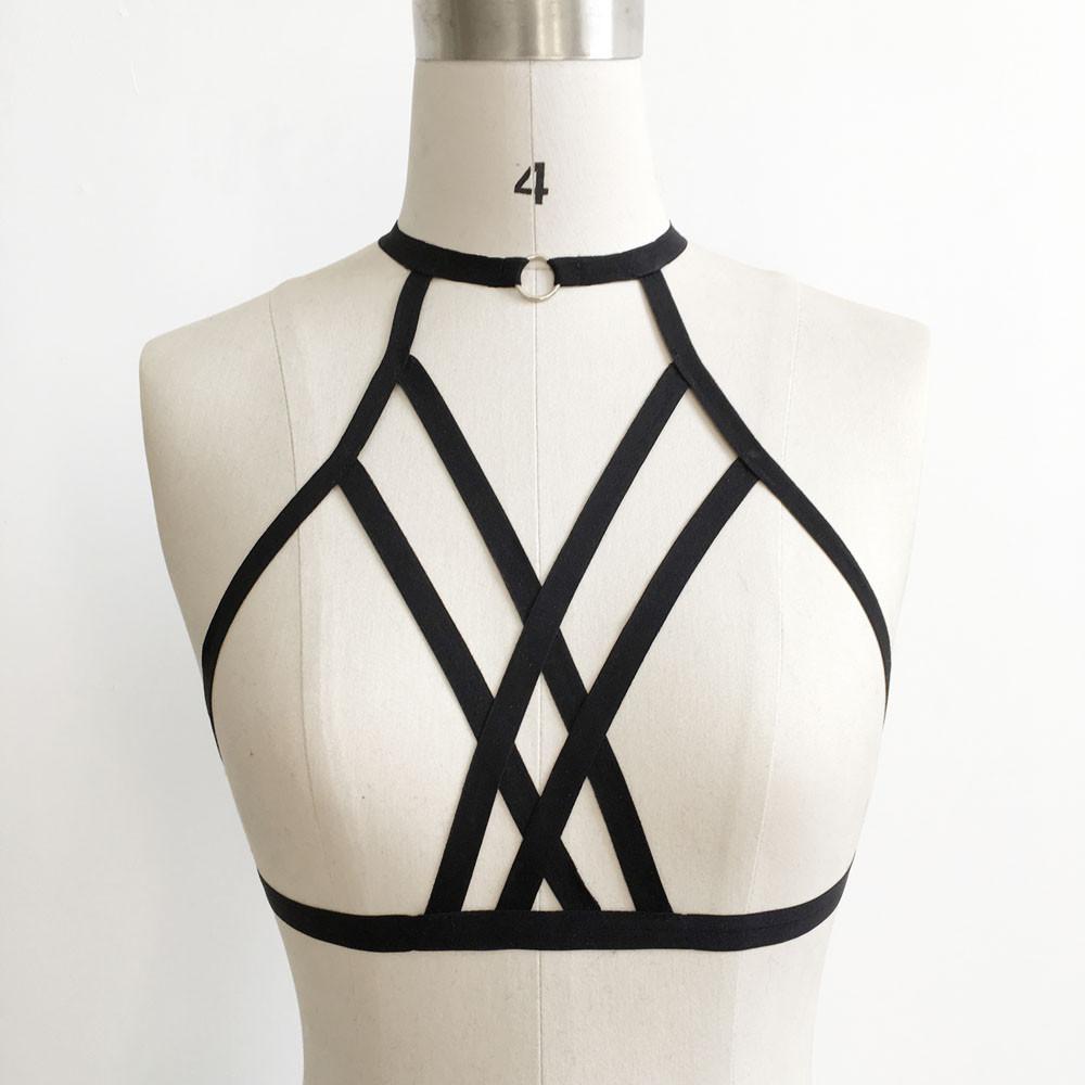 Greta' Black Goth Lace Harness Bra – Rags n Rituals