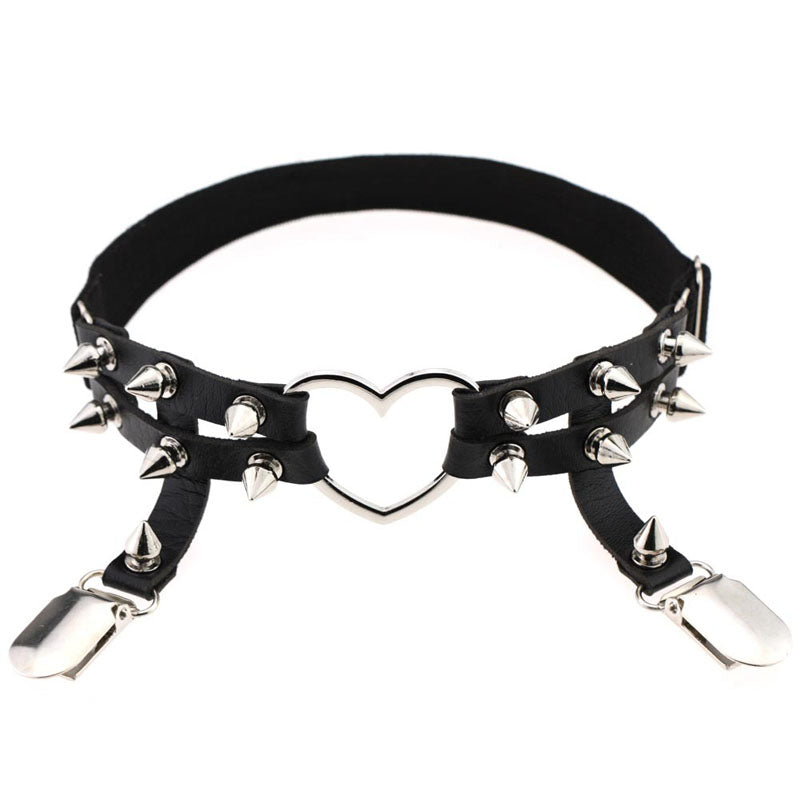 'Thrash baby' heart spike garter at $12.99 USD l Rags n Rituals