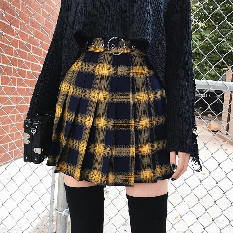 black and yellow skirt