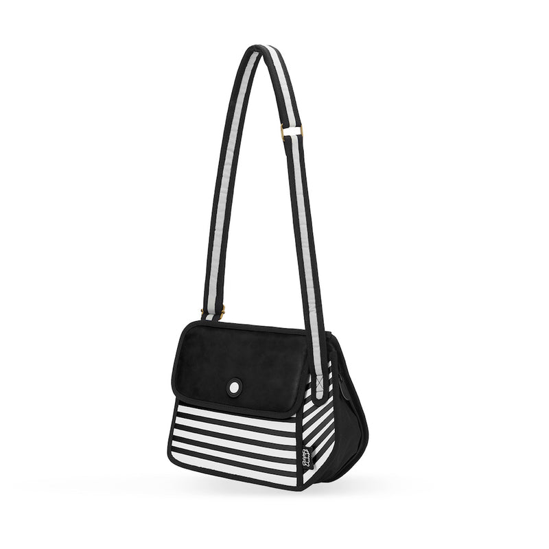 2D Bag Stripe Black Shoulder Bag | JumpFromPaper Cartoon Bag