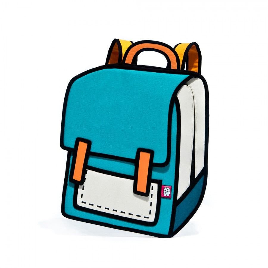 2D Bag Turquoise Laptop Backpack | JumpFromPaper Cartoon Bag