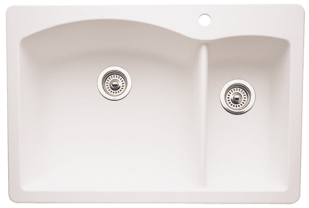 Blanco Silgranit Diamond Dual Deck Kitchen Sink 1 1 2 Bowl White 440200