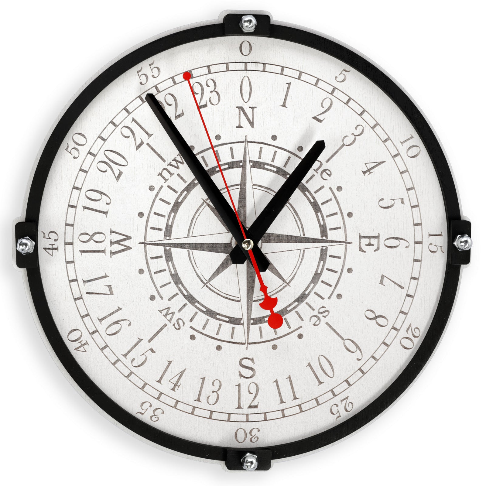 24-hour round wall clock