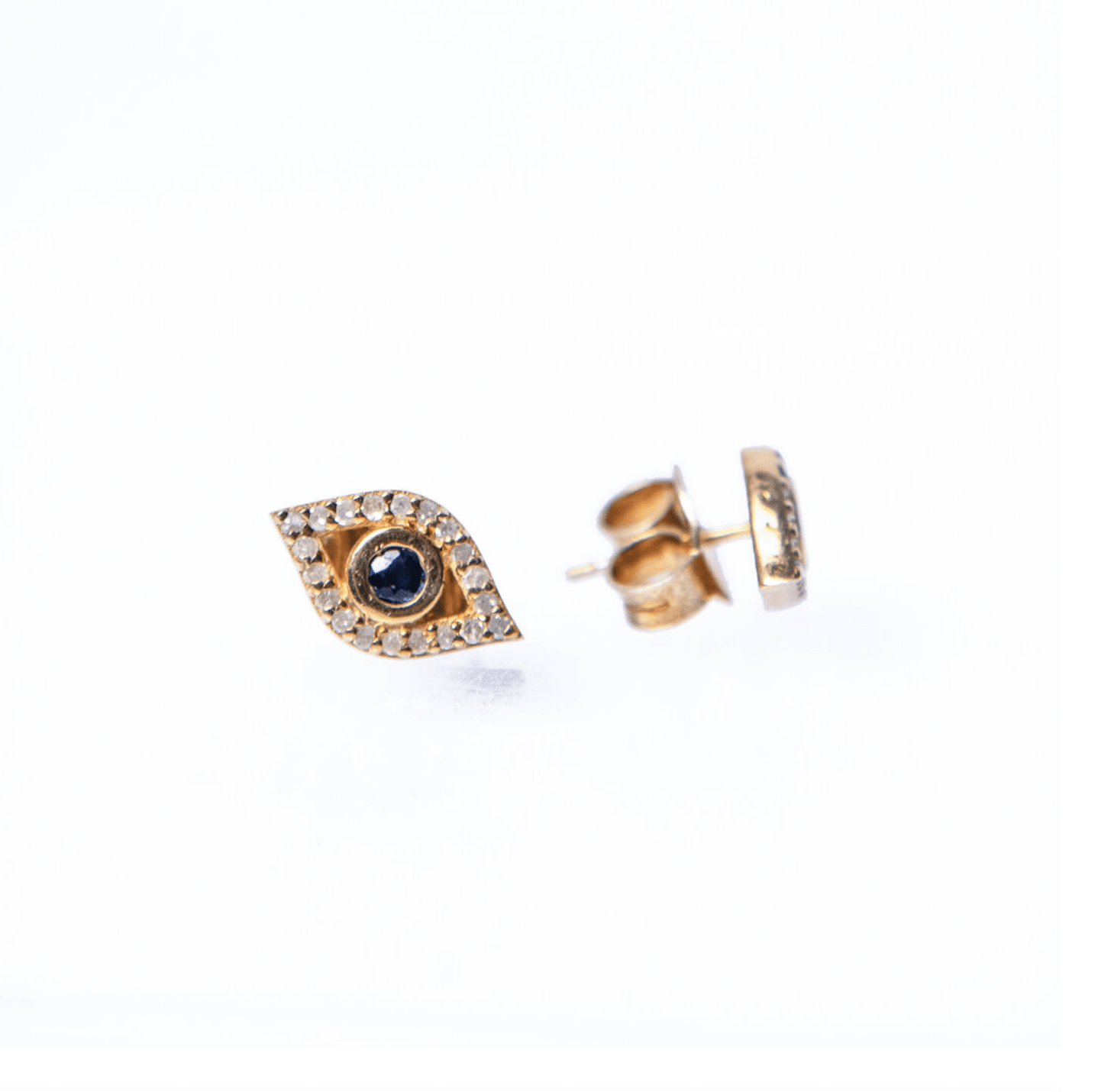 Evil Eye Earrings with Sapphires and Diamonds by Paula Rosen