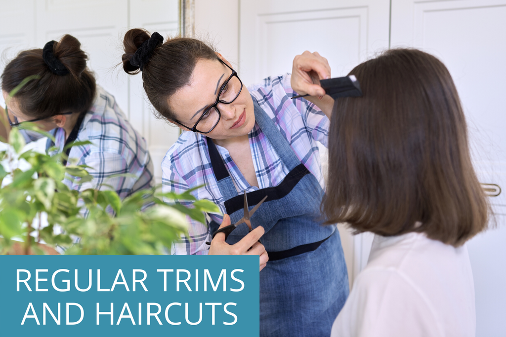 teenage girl getting a haircut, following one of TEENOLOGY's top hair care tips of getting regular trims and haircuts for healthy hair