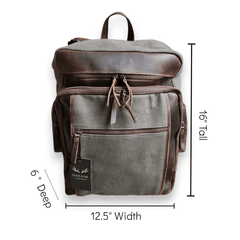 canvas and leather backpack