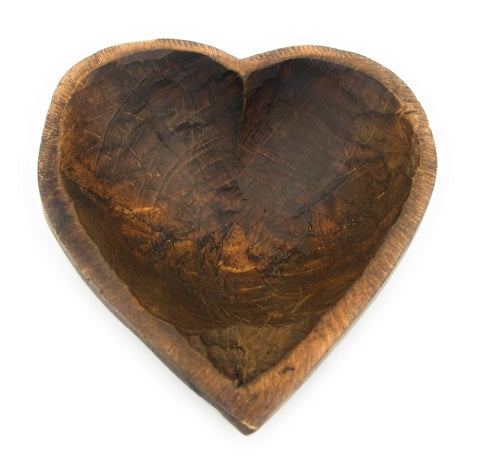 Wood Heart Bowl- Three Sizes- Wood Dough Bowl · Ranch Junkie Mercantile LLC