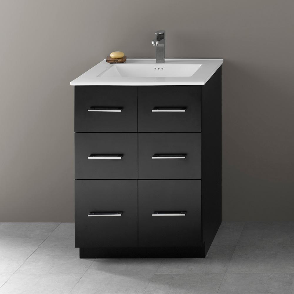 24 Lassen Eco Friendly Bathroom Vanity Cabinet Base In Black