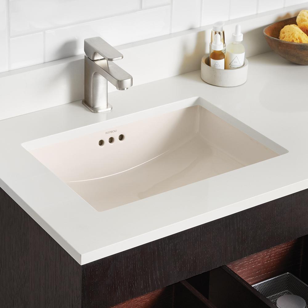 19" Essence Rectangular Ceramic Undermount Bathroom Sink