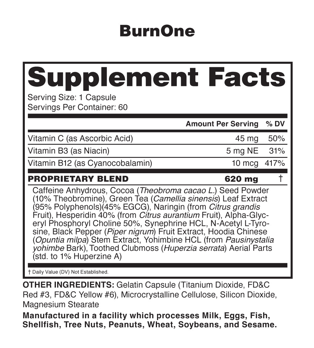 BurnOne Ingredients