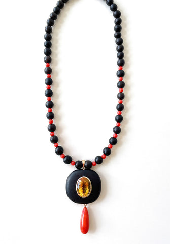 haute-victoire-coral-ebony-citrine-gold-necklace