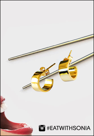 Boss Mini Hoops Earrings in 18K Gold Vermeil by Sonia Hou Jewelry