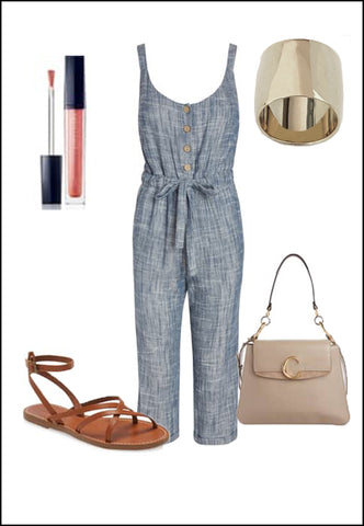 Rich Sterling Silver Ring by Sonia Hou Jewelry paired with women's brown sandals, grey purse and pink chanel lipstick