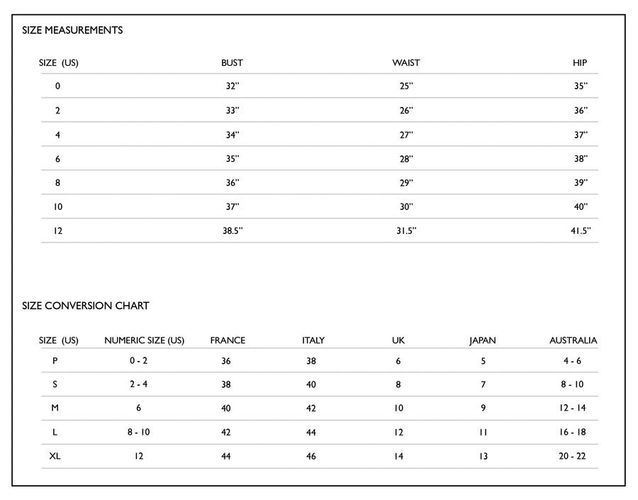 Size Chart – Heidi Merrick